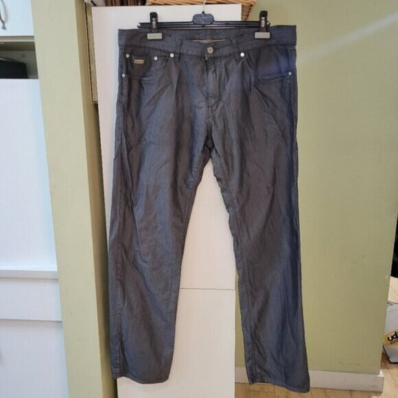 Hugo Boss relaxed fit casual dress pants trousers jeans dark gray size 38 - Picture 3 of 12